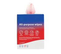 All-Purpose Antibacterial Wipes - 200 Tear-Off Sheets in Gloss Finish Portable Dispenser, Food Contact Safe, Colour-Coded for Hygiene, Inhibits Bacterial Growth (Red)