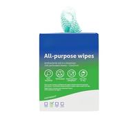 All-Purpose Antibacterial Wipes - 200 Tear-Off Sheets in Gloss Finish Portable Dispenser, Food Contact Safe, Colour-Coded for Hygiene, Inhibits Bacterial Growth (Green)