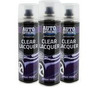 All Purpose Automotive Spray Paint 250ml Can Clear Lacquer Finish Aerosol Metal Interior Exterior Fast Dry Excellent Coverage Adhesion - Clear Lacquer -3 Pack