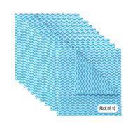 All Purpose Cleaning J Cloths 10 PK - Fast Drying, Quick Absorbent Washable & Reusable Cloth to Clean Kitchen, Bathroom, Home (Blue)