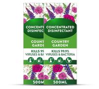 All Purpose Concentrated Disinfectant Liquid Floor Cleaner 500ml x 2 - Antibacterial, Multi Surface, Pet Safe Disinfectant with Fresh County Garden Scent