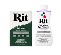 All Purpose Concentrated Rit Dye Powder Multi-Packs for Clothing, Décor, and Crafts - Dark Green with ColorStay Fixative