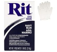 All Purpose Concentrated Rit Dye Powder Single Pack with Plastic Gloves for Clothing, Décor, and Crafts - Navy Blue