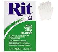 All Purpose Concentrated Rit Dye Powder Single Pack with Plastic Gloves for Clothing, Décor, and Crafts - Kelly Green