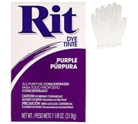 All Purpose Concentrated Rit Dye Powder Single Pack with Plastic Gloves for Clothing, Décor, and Crafts - Purple