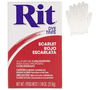 All Purpose Concentrated Rit Dye Powder Single Pack with Plastic Gloves for Clothing, Décor, and Crafts - Scarlet Red