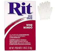 All Purpose Concentrated Rit Dye Powder Single Pack with Plastic Gloves for Clothing, Décor, and Crafts - Wine