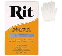 All Purpose Concentrated Rit Dye Powder Single Pack with Plastic Gloves for Clothing, Décor, and Crafts - Golden Yellow