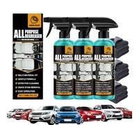 All Purpose Degreaser, Lemon Scent, Car Interior Cleaner, Quick Stain Removal for Automotive, Household (3 PCS)