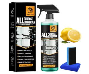 All-Purpose Degreaser Spray, All Purpose Degreaser for Car and House, Car Interior Cleaner & Protectant, Leather Cleaner, Lemon Scent, Heavy-Duty Cleaning Spray for Plastic, Rubber, Glass
