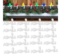 All-Purpose Holiday Light Clips,Christmas Light Clips Outdoor Gutter Hooks,Weatherproof Holiday Hanging Hook,Mini Fence Hooks for Christmas Roof Tree Outside Hanging String Lights (White)
