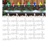 All-Purpose Holiday Light Clips,Christmas Light Clips Outdoor Gutter Hooks,Weatherproof Holiday Hanging Hook,Mini Fence Hooks for Christmas Roof Tree Outside Hanging String Lights (White)