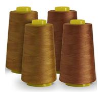 All-Purpose Polyester Sewing Thread - 4-Pack (12,000 Yards Total) - Ginger & Brown Thread Cones for Serger, Overlock, Quilting & Sewing Machines