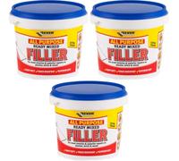 All Purpose Ready Mixed Filler, White, Heavy Duty, Crack Resistant, Interior and Exterior, 1 kg, Pack of 3