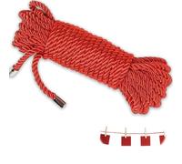 All Purpose Rope 8 mm 10M, Soft Multipurpose Durable Long Rope, Red Macrame Cord DIY, Natural Twisted Ropes for Camping, Clotheslines & Bundling, Weatherproof