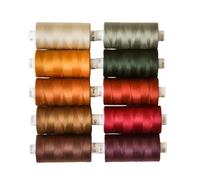 All-Purpose Sewing Thread Set - 10 x Coats Moon Reels (1000 Yards Each) | Assorted Colours | Polyester Thread for Machine Sewing, Quilting & Overlocking (Dark Autumn)