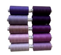 All-Purpose Sewing Thread Set - 10 x Coats Moon Reels (1000 Yards Each) | Assorted Colours | Polyester Thread for Machine Sewing, Quilting & Overlocking (Purples)