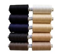 All-Purpose Sewing Thread Set - 10 x Coats Moon Reels (1000 Yards Each) | Assorted Colours | Polyester Thread for Machine Sewing, Quilting & Overlocking (Beiges and Navy)