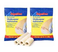 All Purpose Wallpaper Adhesive - 2 Pack | Wallpaper Paste Covering Up to 6 Rolls | Mixes in Seconds, Strong Hold for Interior Decorating