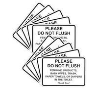 All Quality 10 Pack White Classic Framed Please Do Not Flush Thank You Sign Laser Engraved Lettering Durable ABS Plastic Vibrant Colors 6x8 Inch