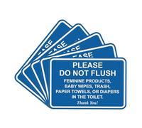 All Quality 5 Pack Blue Classic Framed Sign Please Do Not Flush Thank You Laser Engraved Lettering Durable ABS Plastic Vibrant Colors 6x8 Inch
