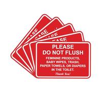 All Quality 5 Pack Classic Framed Please Do Not Flush Thank You Sign Laser Engraved Lettering Durable ABS Plastic Vibrant Colors 4x6 Inch Red