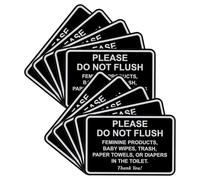 All Quality Classic Framed Please Do Not Flush Thank You Sign Laser Engraved Lettering Durable ABS Plastic Vibrant Colors 6x8 Inches Black/Silver 10