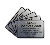 All Quality Classic Framed Please Do Not Flush Thank You Sign Laser Engraved Lettering Durable ABS Plastic Vibrant Colors 4x6 Brushed Silver 5