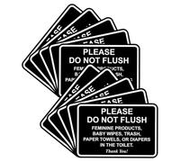 All Quality Classic Framed Please Do Not Flush Thank You Sign, Laser Engraved Lettering, Durable ABS Plastic, Vibrant Colors, 5x7 Inch, Black and White, 10