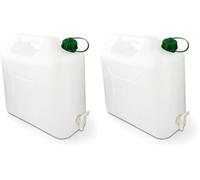 All Ride 15 LTS WATER CONTAINER FOR CAMPING ETC WITH TOP FILL AND BOTTOM DISPENSING TAP, Weiss (Pack of 2)