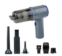 All Ride Cordless Vacuum Cleaner 36 W - Handheld Vacuum Cleaner with 6 Attachments - USB-C Rechargeable Car Vacuum Cleaner Wireless - with Suction and Blow Function - Car Accessories - Grey/Blue