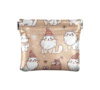 All Saints' Cartoon Cats Rose Gold Women's Small Leather Coin Purse Wallet Convenient Card Cases Money Organizers for Ladies, All Saints' Cartoon cats Rose Gold, One Size, Print Art