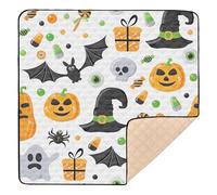 All Saints' Day Happy Halloween Elements Soft Thick Baby Gym & Activity Mat for Indoor Outdoor Comfortable Baby Crawling Mat for Babies Infants Toddlers, 50'' x 50''