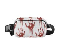 All Saints' Day Happy Halloween Scary Bloody Zombie Girl Trendy Waist Pack Crossbody Bag for Women Men Teens Waterproof Sling Chest Bag with Adjustable Strap for Travel Vacation Running, Multicolor,