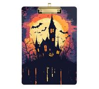 All Saints' Day Happy Halloween Spooky Night Glass clipboard Hard Board for First Year Teacher Must Haves Size 9 x 12