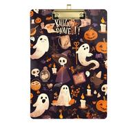 All Saints Happy Halloween Pattern Printmaking Metal Clipboard Clips Hard Board for Personalized Teacher Storage Box Size 9 x 12