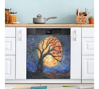 All Saints' Tree Dishwasher Magnet Cover for Door Front, Large Metal Decorative Kitchen Dishwasher Panel Decal Refrigerator Magnetic Decor Sticker 58 x 66 CM
