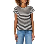 All Saints Women's Anna Stripe TEE Jersey, Chalk/Ink, L