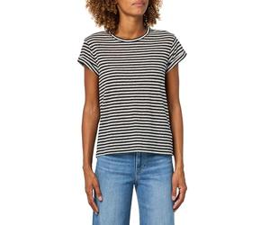 All Saints Women's Anna Stripe TEE Jersey, Chalk/Ink, L