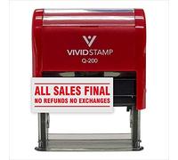 All Sales Final No Refunds No Exchanges Self Inking Rubber Stamp (Red Ink) - Medium