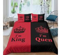 All Season 3D Print Microfiber King Crown Bedding Quilt Cover Breathable Bedding Set with Pillowcases Royal Theme illust Duvet Cover Sets Machine Washable Soft for Teens Adults Single（135x200cm）