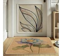 All Season Colorful Water Lily Flower Door Mat Floral Pattern Door Mat Rubber Entrance Door Mat Non Slip Dust Pickup Easy Clean 29"x17"