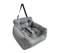 All Season Dog Car Cushion Removable Cover Machine Washable for Commutes Adjustable Dog Car Bed with Secure Base Polyester Fabric Ideal for Traveling Pets