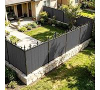 All-Season Fence Screen, Breathable Privacy Barrier, Cuttable | Sturdy 3-Rib Structure Privacy Fence Panel, For Yard, Terrace And Poolside(Gray,180x300cm)