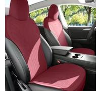 All Season Protection Breathable Suede Car Seat Cover for Tesla Model Y Juniper 2025 2026 Front and Rear Seat Breathable Protector Cover,Red