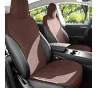 All Season Protection Breathable Suede Car Seat Cover for Tesla Model Y Juniper 2025 2026 Front and Rear Seat Breathable Protector Cover,Brown