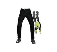All Season Riding Pants Women's Stretch Denim Motorbike Jeans Tear Resistant With Aramid Lining And Hip Armor(Black,XX-Large)