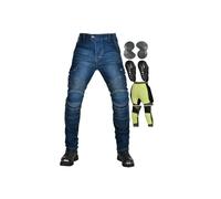 All Season Riding Pants Women's Stretch Denim Motorbike Jeans Tear Resistant With Aramid Lining And Hip Armor(Blue,3XL)