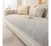 All-season Sofa Cover, Anti-Slip Sofa Slipcovers, Anti-Scratch, Washable, for 1 2 3 4 Seater L-shape & Sectional Sofas Furniture Protector Pet-Friendly Light Grey 70 * 70cm（Armrest/backrest）