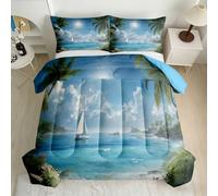All-Season Super King Coverless Duvet Set 7.5 Tog Tropical Palm Tree